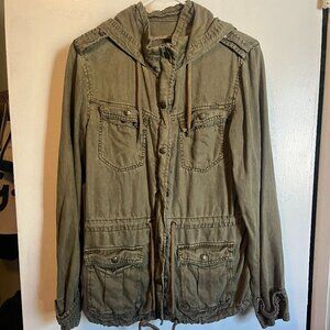 Army green utility jacket
